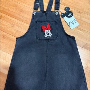 ZARA Disney Denim Overalls with Minnie Mouse
